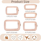5PCS Diaper Bag Organizer Pouch Set，Clear Organizer Bags,TSA Approved Toiletry Bag,Clear Waterproof Cosmetic Bags with Zipper