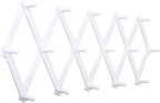 SKOLOO Accordion Wall Hanger with 16 Hooks, Modern Expandable Coat Rack Hat Rack for Wall, Solid Wooden, White