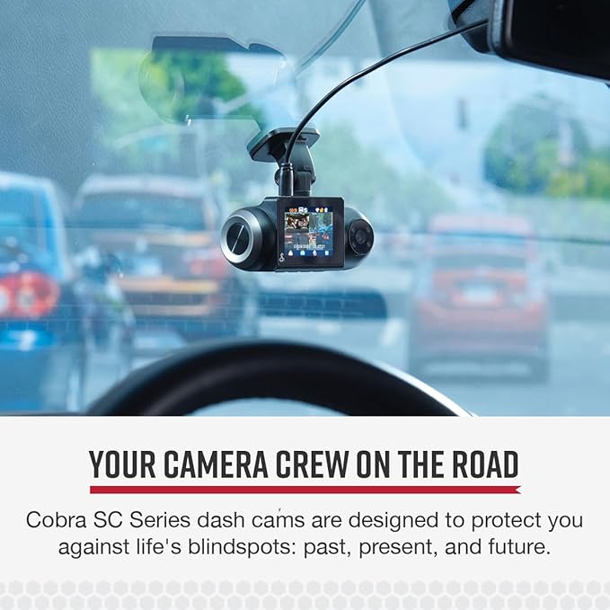 Cobra Smart Dash Cam with Interior Cam (SC 201) - Full HD 1080P Resolution, Built-in WiFi & GPS, Live Police Alerts, Incident