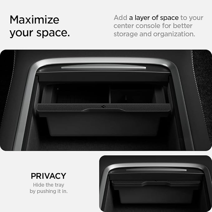 Spigen Center Console Organizer for Tesla Model Y (2021-2024) & Model 3 (2021-2023) [Not for Model Y Juniper 2025/26 and Model 3 Highland (2024/25)]