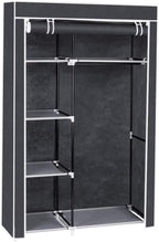 64" Portable Closet Storage Organizer Wardrobe Clothes Rack,Covered Garment Rack,Steel Tube Clothes Storage Organizer,Freesta