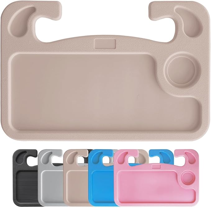 Steering Wheel Tray for Laptop & Food Universal Car Trays Accessories Steering Wheel Desk Car Travel Mount Car Food Tray for Eating - Beige