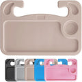 Steering Wheel Tray for Laptop & Food Universal Car Trays Accessories Steering Wheel Desk Car Travel Mount Car Food Tray for Eating - Beige
