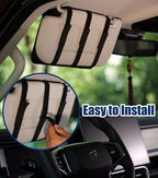 Semi-Rigid Car Sun Visor Organizer, Molle Panel Vehicle Storage with Zipper Pouch for Tactical Gears, Fits Cars, SUVs & Trucks