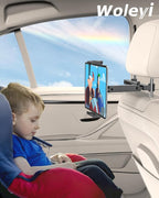 woleyi Car Headrest Tablet Holder, [Large Clamp] [Thick Case Friendly] Tablet Mount for Car Back Seat, Road Trip Essentials for Kids Accessories, for iPad Pro Air Mini, Galaxy, Fire HD, 6-15.6" Device