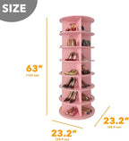 SpaceAid 7 Tier Rotating Shoe Rack Tower, Spinning Shoe Display Lazy Susan, Revolving 360 Shoe Rack Storage Round Carousel, V