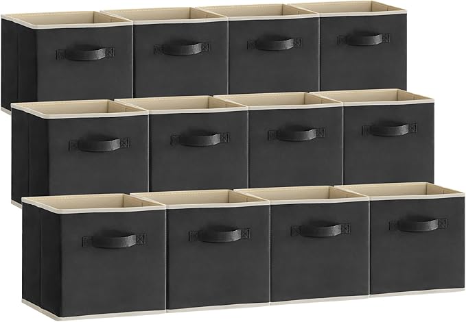 Lifewit Storage Cubes, Foldable Decorative Fabric Storage Baskets for Organizing Home Organizers with Handles for Shelves, Cl