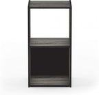 Furinno Pelli Cubic Storage Cabinet, 2x1, French Oak Grey/Black