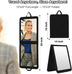 LPHUMEX Foldable Full Length Dance Mirror – 33” Portable Shatterproof Hanging Mirror, Folding Full Length Travel Mirror for D