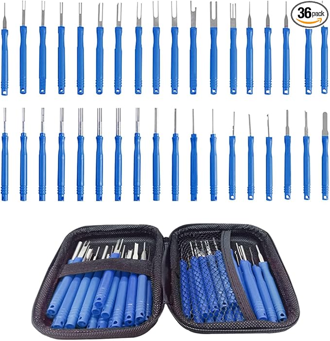 36PCS Terminal Removal Tool Kit, Wire Connector Pin Extraction Tool, Electrical Pin Removal Tool Set, Car Terminal Release To