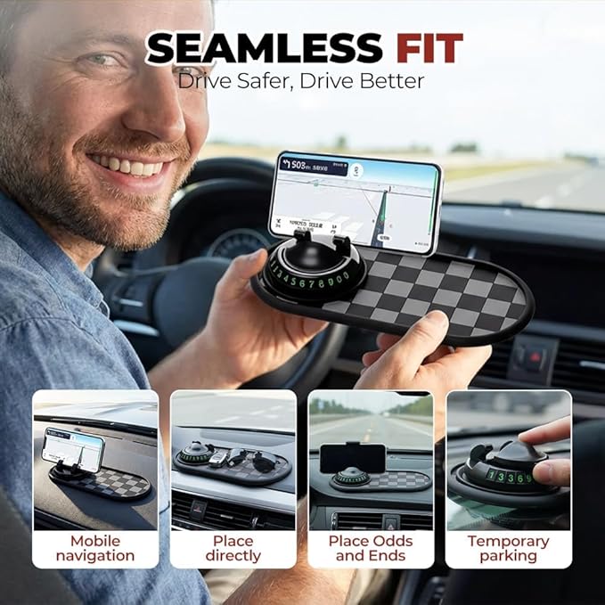 Mobile Phone Bracket Anti-Slip Mat, Car Anti Slip Mat Phone Holder for Dashboard, Multifunction Car Dashboard Mat with Tempor