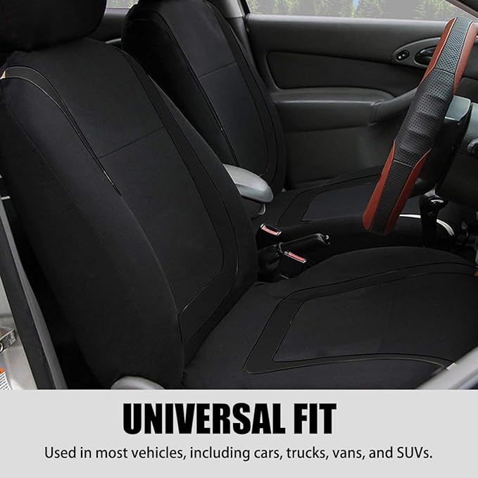 BELOMI Car Seat Covers Full Set, Breathable Premium Cloth Automotive Seat Cover, Universal Front and Rear Seat Covers, Easy t