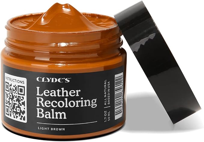 Clyde's™ Recoloring Balm | Non-Toxic Material Dye & Restorer for Furniture, Car Seats, & More | 23 Colors (Light Brown, 50ML)