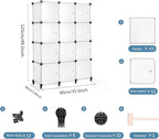 AWTATOS 12 Cube Storage Organizer with Doors, DIY Plastic Closet Shelf, Modular Bookshelf, Stackable Shelving Rack for Bedroo
