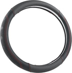 GIANT PANDA Car Steering Wheel Cover for Toyota RAV4,Camry,Highlander,Corolla,Prius,Tacoma,Standard Size - Black+Red Line