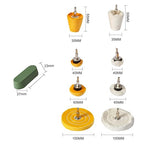 Drill Buffing Wheel Kits 9pcs, Polishing Wheel with Green Compound, High Density Polisher Buffing Wheels for Metal, Jewelry, Car, Aluminum, DIY Buffing & Finishing