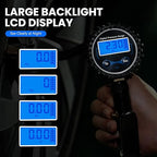 Digital Tire Gauge with Inflator & Deflator - LED Display & 0.1 PSI Resolution - Quick Release Valve & Heavy Duty Chuck - w/Adapter for Car, Truck, SUV, Motorcycle, RV, Balls