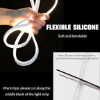 DIBMS 177" Magnetic Induction Dynamic Flowing LED Car Trunk Light Strip, Universal Flexible IP65 Waterproof Cuttable Silicone 12V Interior Ambient Lighting for Cars SUVs Vans White
