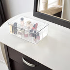 ZEXALOR Clear Tea Bag Organizer, Dresser Organizers Drawer Organzier Storage Container with Removable Dividers, Plastic Stora