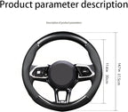 for Steering Wheel Cover Fusion Carbon Fiber Premium Leather Non-Slip, Breathable, Trendy Car Accessories with Car Logo,for Accessories (New-New)