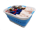 SAMMART 42L (11 gallon) Collapsible Plastic Laundry Basket - Foldable Pop Up Storage Container/Organizer - Space Saving Hampe