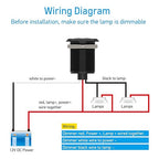 Acegoo 12V Dimmer Switch for LED RV Lights - Push Button with Red Ring Light, Ideal for RV, Camper Van, Boat, Truck, Cars Lighting & LED Strip Light - DC12-24V 6A Full Aluminum (Black-2Pcs)