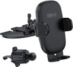1Zero Easy One-Button Release CD Phone Holder for Car, Universal Air Vent & CD Slot Phone Mount, Thick Cases Friendly Cell Phone Holder for iPhone, Google, Samsung, Moto & Other Smartphones (Clamp)
