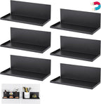 Kokone 6 Pack Magnetic Pegboard Shelves with Lip Around The Edge, 10x4.3 Inch Metal Peg Board Shelves Accessories for Storing
