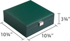Frebeauty Earring Organizer Classic Jewelry Box 50 Slots Double Layer Jewelry Storage Case with 6 Necklace Hook and Bracelet 