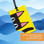 R. Nichols Cat Luggage Tag Set - Sturdy Waterproof Plastic Travel Labels for Baggage, Suitcases, Backpacks, and Diaper Bags, 