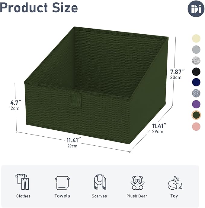 DIMJ Closet Storage Bins 8 Pack - Fabric Trapezoid Closet Organizer Bin, Foldable Storage Baskets for Shelves, Closet Shelf O