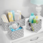 mDesign Soft Fabric Dresser Drawer/Closet Divided Storage Organizer Bins for Nursery - Holds Blankets, Bibs, Socks, Lotion, C