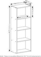 Furinno Luder Bookcase / Book / Storage, 4-Tier, Pink/White