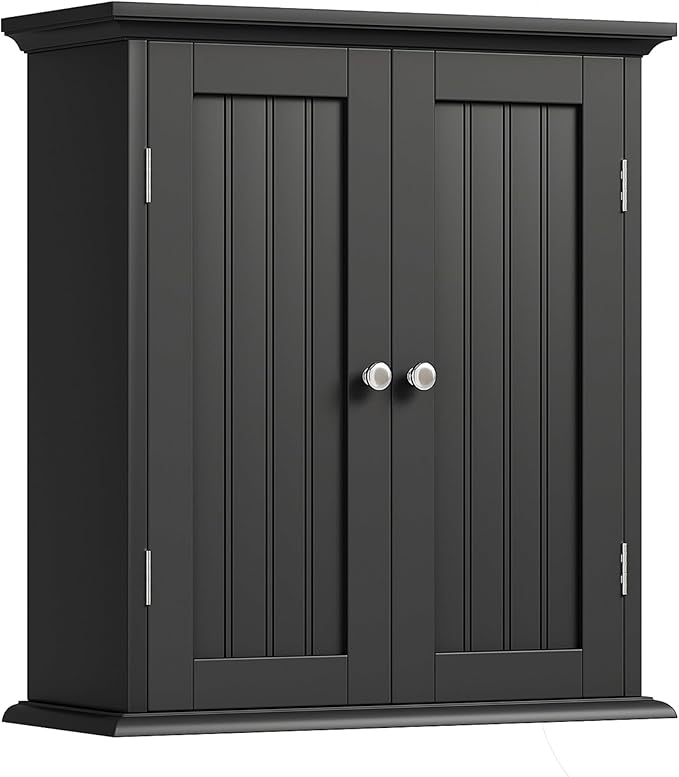ChooChoo Bathroom Wall Cabinet, Over The Toilet Space Saver Storage Cabinet, Medicine Cabinet with 2 Door and Adjustable Shel