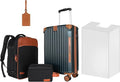 WireHot 22x14x9 Airline Approved Vintage Style Carry On Luggage with Backpack Sets, ABS+PC Hardshell Small 20 inch Retro Suit