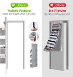 Univivi Door Storage Gray 2-Pack Door Hanging Storage Closet with 4 Large Pockets and 3 Small PVC Pockets Over Door Organizer