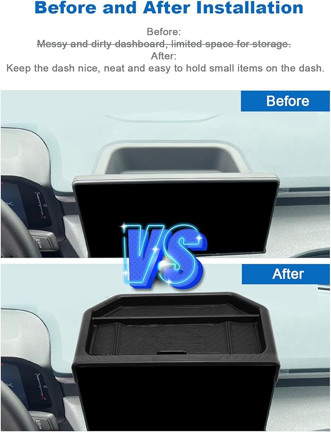 CDEFG for 2026 Ford Maverick Dashboard Storage Tray - Behind Screen Organizer Box 13.2-Inch Screen Dash Tray for 2025 2026 Fo