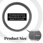 Yourkar Leather Steering Wheel Cover, Breathable Anti-Slip Car Steering Wheel Protector for Max Diameter 15 Inch, Universal A