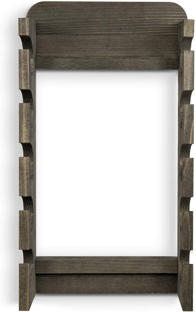 MyGift Hat Organizer for Baseball Caps, Wooden Vertical Hat Rack Wall Mounted with 10 Hooks, Rustic Gray Solid Wood Hanging H