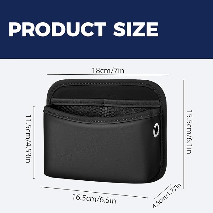 Car Seat Side Storage Pocket, PU Leather Car Console Organizer Pocket, Multifunctional Console Side Organizer Bag Suitable for Storing Mobile Phones Keys and Wallets