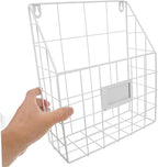 Cabilock Versatile Wall Magazine Rack Metal Wire Basket Magazine Holder Wall-mounted Bookshelf Iron Book Organizer Mail Organ