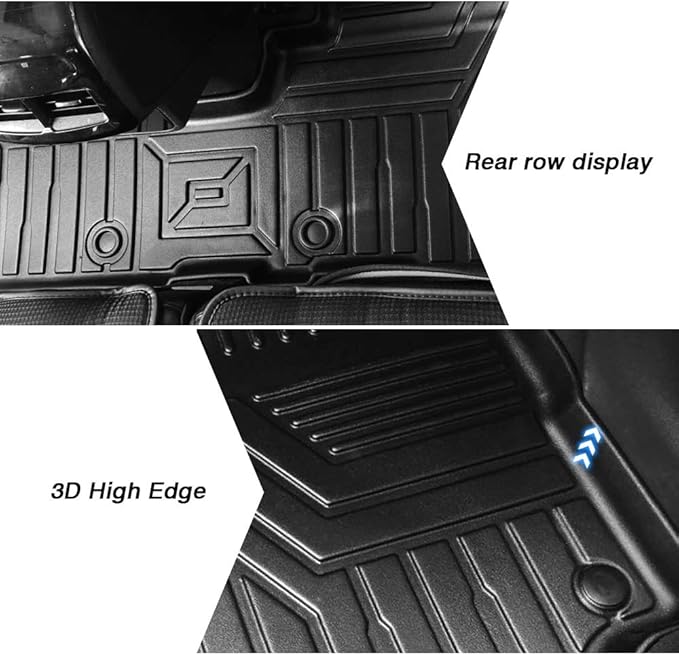 KUST Custom Fit Floor Mats for Chevy Equinox/GMC Terrain 2018-2024 (No for EV), All Weather TPE Rubber Car Mats for Equinox Accessories Front Rear 2 Row Liners, High Edges Non-Slip
