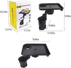 Vehicle-Mounted Multifunctional Water Cup Holder Tray Black Adjustable Cup Holder Dining Plate Expandable Bracket Storage Spa
