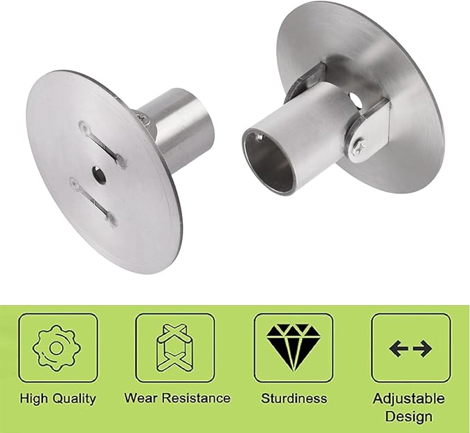 4pcs Shower Curtain Rod Bracket, 26mm Inner Diameter Titanium Steel Curtain Rod Holders Shower Curtain Rod Single Swivel Flan