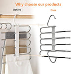 Upgrade Azeroth Pants Hangers 4 Pack Space Saving S-Type Stainless Steel Clothes Pants Hangers,Anti-Slip Design,Clothes Close