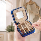 ZPROW Plush Velvet Travel Jewelry Case, Travel Jewelry Organizer, Jewelry Travel Case, Travel Jewelry Box, Small Jewelry Case