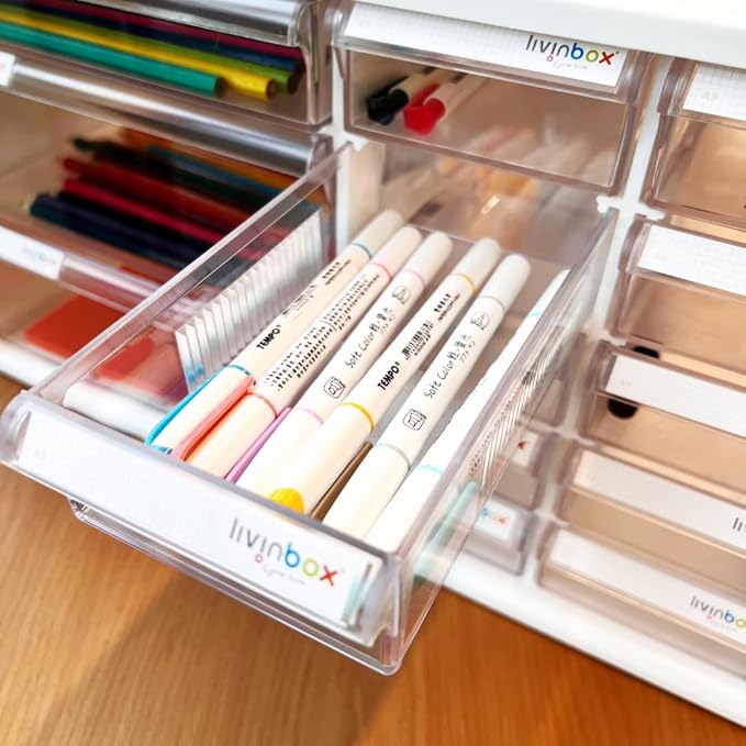 livinbox 13 Drawers and Dividers Desk Drawer Organizer for Hair Accessories Arts Crafts Sewing Supplies Stationary Teacher To