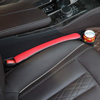 Supin 2 Prices Car Seat Gap Filler Pad PU Leather Console Side Pocket Organizer and one Cup for Cellphone Wallet Coin Key (Black+Red)