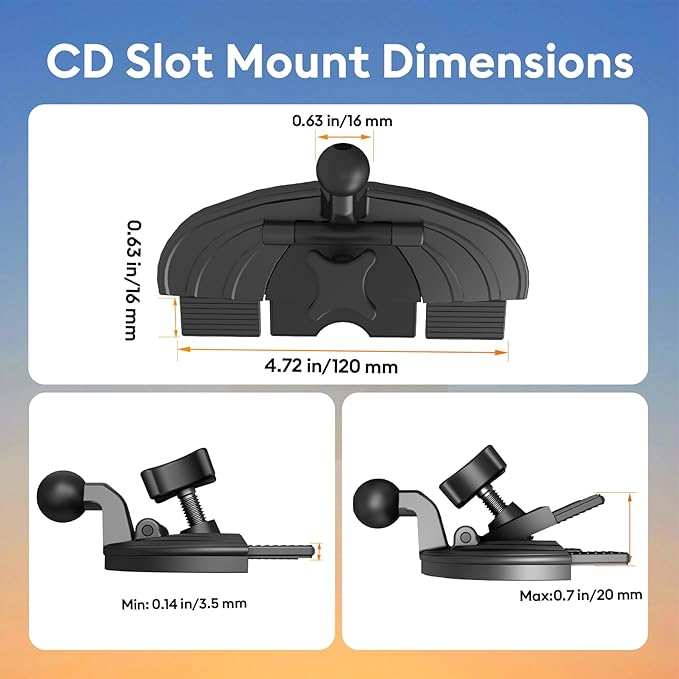 CD Slot Magnetic Car Mount Charger Work for iPhone 17 16-12, 3X Stable on Bumpy Roads, 99% Car/Truck-Approved, Wireless Charging Holder with 3M Dash Sticker, No Air Vent Block(QC3.0 Adapter)