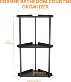 FLE 3 Tier Corner Bathroom Counter Organizer, Countertop Corner Shelf,Makeup Organizer and Storage for Bathroom
